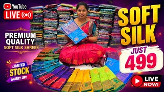 🔴Live| Just 499Rs 🎉Soft Silk Sarees collection பாக்கலாம் வாங்க❣️Elampillai Sarees|🟢Order👉8973734361 screenshot 1