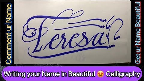 TERESA Name Signature Calligraphy | How to Draw |  #mybloopers #asmr #shorts #tiktok #teresa