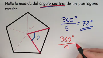 ¿Cómo se calcula la medida del ángulo central de un polígono regular?