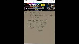shreedharacharya Formula, Quadratic formula