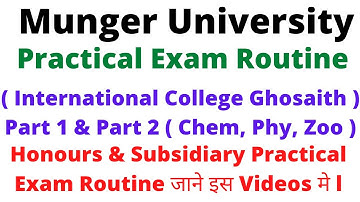 International College Ghosaith Lakhisarai Part 1 & Part 2 (Chem , Phy , Zoo) Practical Exam Routine