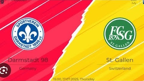 SV darmstadt 98 vs ST. Gallen Live Match - International Club Friendly