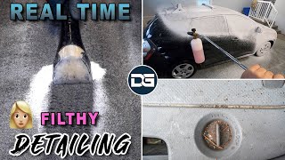 REAL-TIME Deep Cleaning of a FILTHY Car | Incredible Transformation and Satisfying Car Detailing!