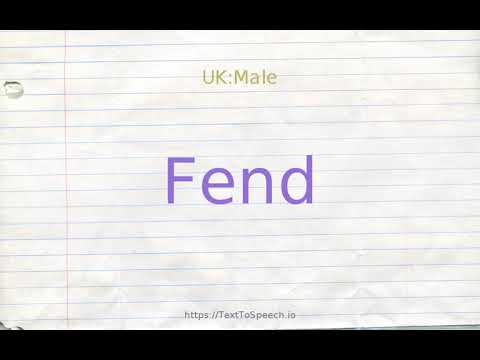 How to pronounce fend - YouTube