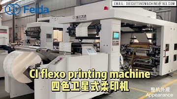CI flexo printing machine for paper cup- Center drum mug fans printer