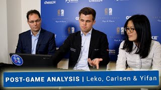 Magnus Carlsen, Hou Yifan & Peter Leko | Superb Chess Analysis after Round 2