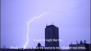 PERMANENT LIGHTNING - All night storm and lighting over entire Bratislava - VKUSE BLESKY