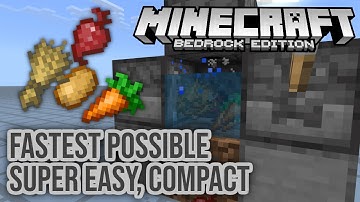 Fast Compact Nano Crop Farm for Minecraft Bedrock Tutorial 1.14