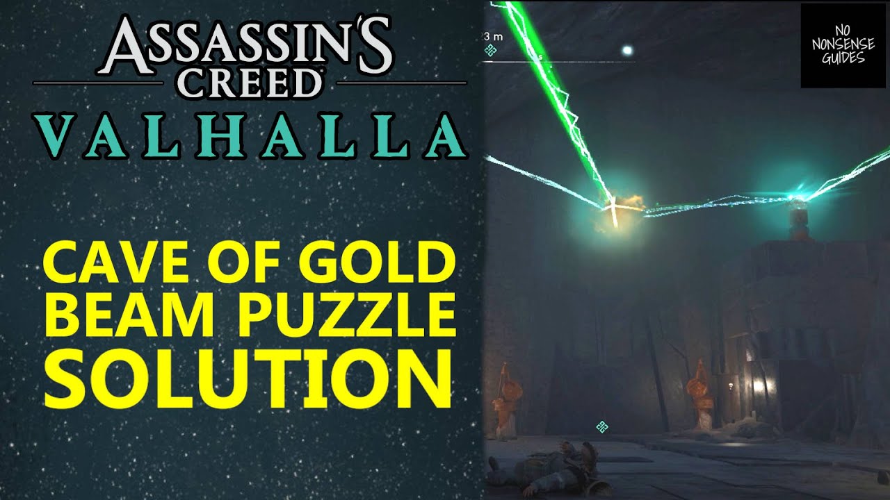 AC Valhalla Ancient Mechanism Light Beam Puzzle Cave of Gold What
