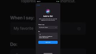 TopBrewer App - add drink and your favorite to Siri and Shortcuts