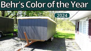 Paint LP Smartside w/Cracked Pepper Color Of The Year On Rolling Supply Trailer (part 7)
