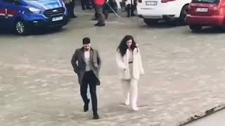 Akin Akinozu &amp; Ebru Sahin - Hercai episode 28 backstage