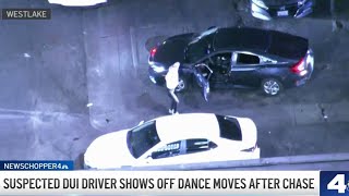 Suspected DUI driver starts dancing after pursuit
