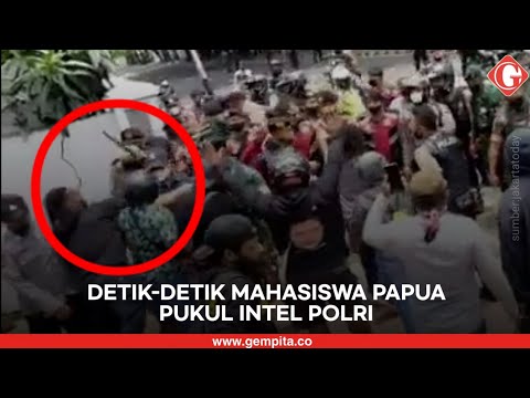 Kacau ! Detik-detik Mahasiswa Papua Pukuli Kasat Intel Polri