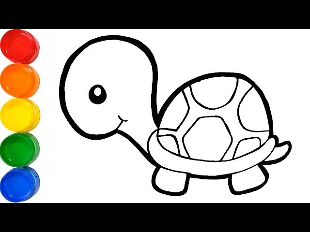 Aprende Dibujar y Pintar Una Tortuga - Videos Para Niños - Dibujos Faciles  / FunKeep Art 