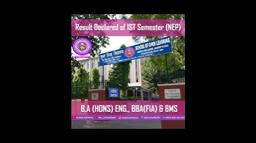 DDCE, SOL/COL DU Declared Result of 1st Semester (NEP) 🌸 BA (Hons) English🌸 BBA(FIA) 🌸 BMS
