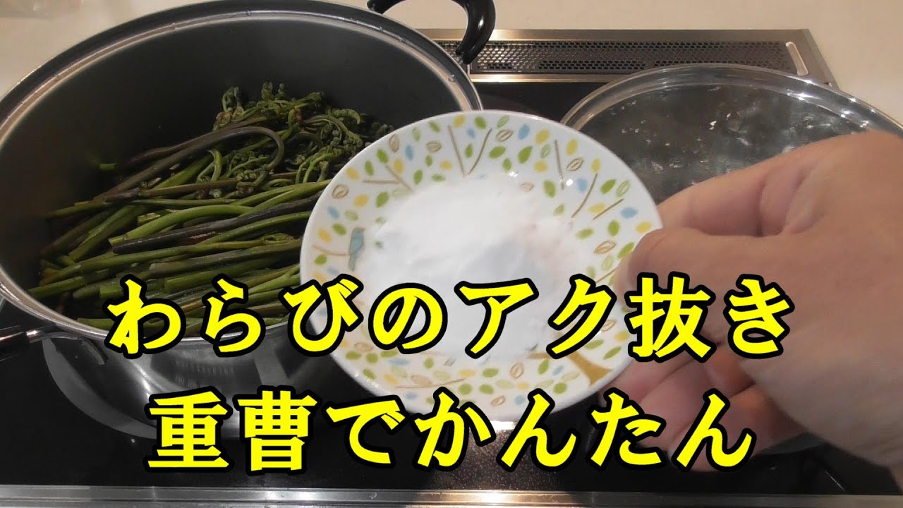 ワラビのあく抜 重曹で採ったわらびのアク抜き アク抜き方法 山菜 Youtube ワラビのあく抜 重曹で採ったわらびのアク抜き アク抜き方法 山菜 Youtube
