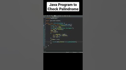 How to Check if a Number is a Palindrome in Java