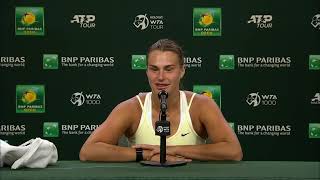 Aryna Sabalenka Post Match Press Conference Following Semifinal Win 2023 BNP Paribas Open