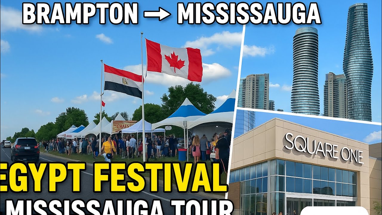 Brampton to Mississauga Vlog | Egypt Festival 🇪🇬, Downtown Walking Tour & Square One Mall (Part 1)
