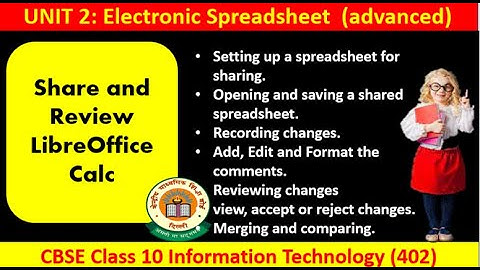 share and review data in libreOffice Calc Unit2 Electronic Spreadsheet Class10Information Technology