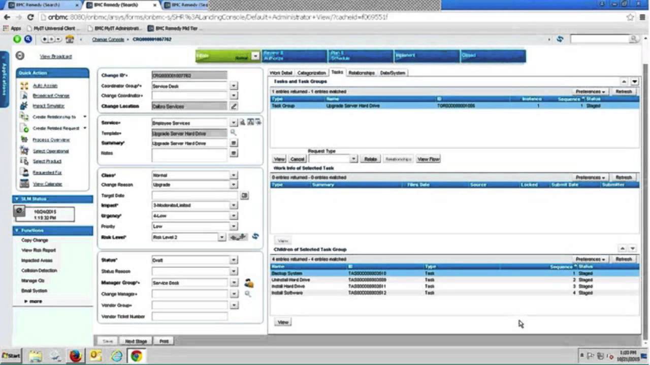 Bmc Remedy Change Management Part 1 Youtube