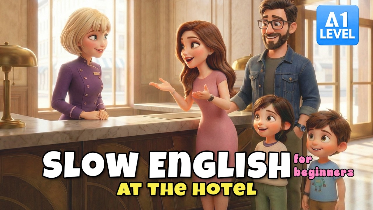 One Day at the Hotel with Our Family | Easy English Listening Story (A1 Level)