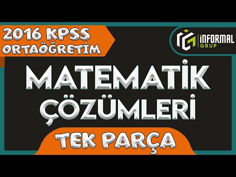 2016 KPSS Ortaöğretim Matematik Soruları ve Çözümleri | TEK PARÇA