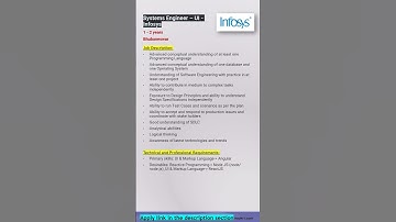 Infosys | Angular, ReactJS, Node JS, UI Developer | Bangalore | Full Stack #shorts #ytshorts