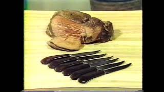 1983 Ginsu II Knives The Foot can split wood TV Commercial 