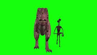 Siren Head Y Dinosaurio T-Rex Green Screen