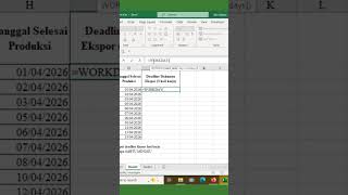 Hitung Deadline dengan WORKDAY di excel #excel #exceltips