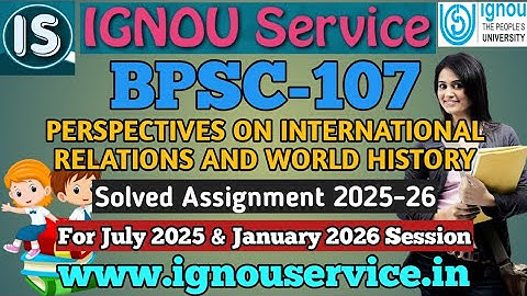 IGNOU BPSC-107 Solved Assignment English medium 2025-26 For July 2025 and January 2026 Session