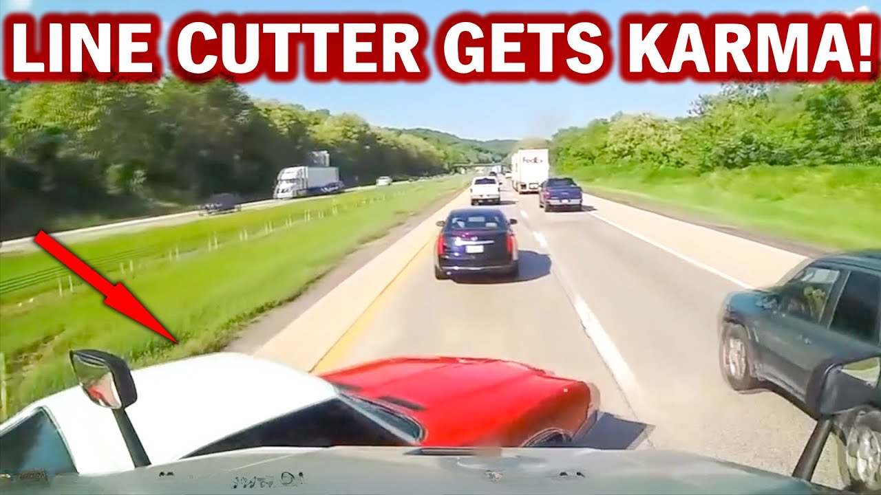 AMERICAN TRUCK DRIVER | INSTANT KARMA | ROAD RAGE | BRAKE CHECK | BAD ...