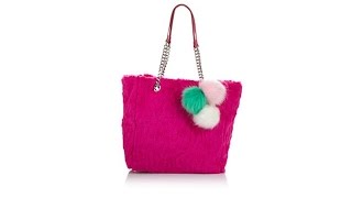 A by Adrienne Landau 'Trolls' Faux Fur Tote with Pompom