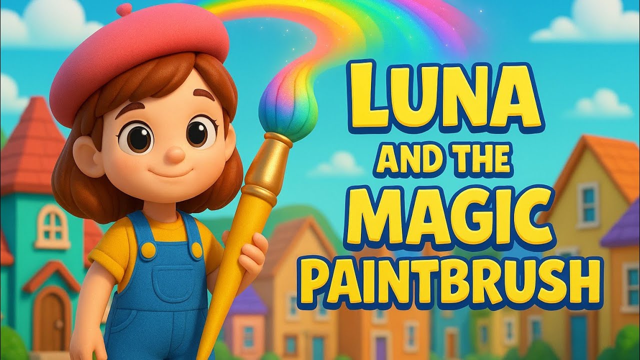 The Magic Paintbrush 🖌️✨ | 3D Kids Story | Luna’s Colorful Adventure