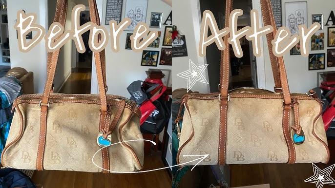 Orla Kiely coated cotton bag cleaning before and after