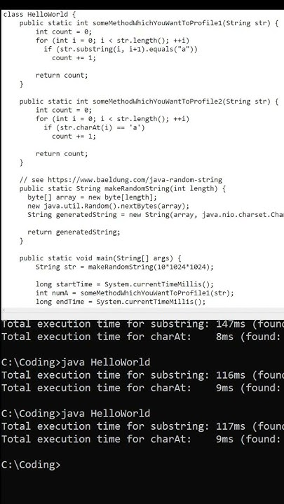 Java String.charAt is 10x faster than substring? - YouTube