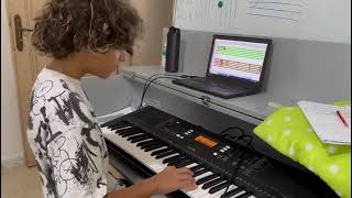 Soft Mozart Lebanon: Kayan Talhouk (11) playing R(H), singing and writing kerchief on C minor screenshot 3