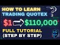 Quotex trading tutorial for beginners 2023  1 turn into 110000 trading quotex with this strategy