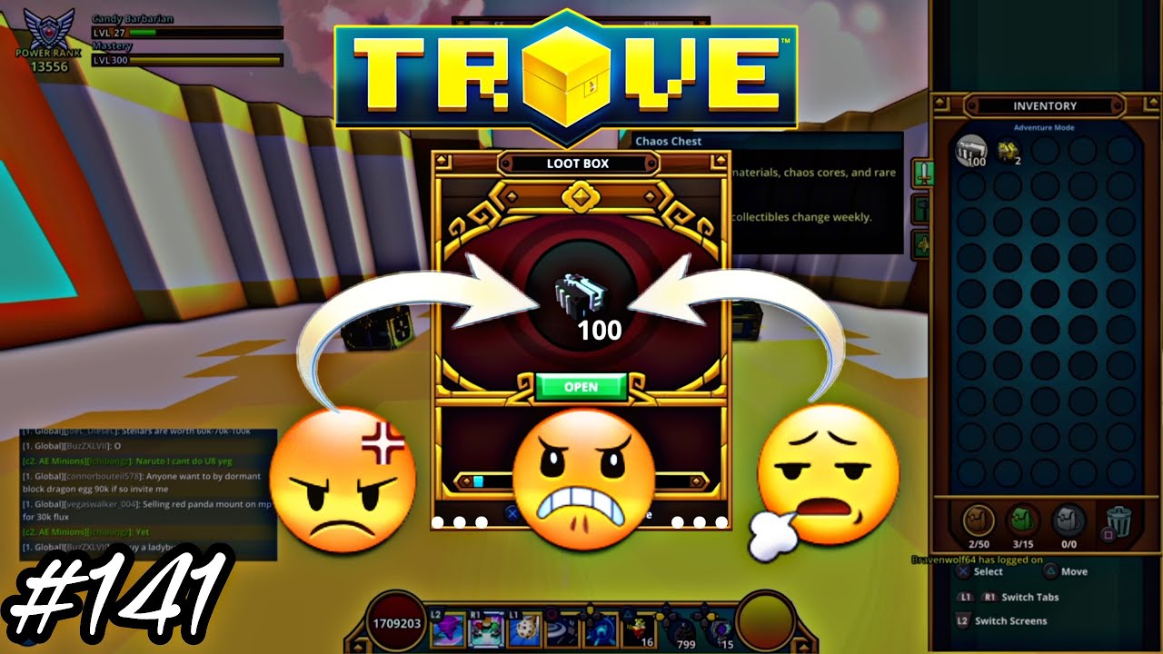 TROVE - 100 CHAOS CHEST + 2 GCC (Bad Luck Haunts Me Again)