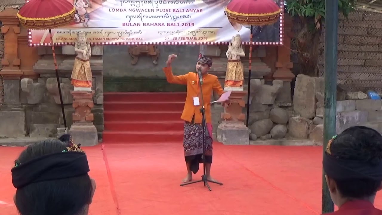 Juara 1 Provinsi Bali lomba Ngwacen Puisi Bali Anyar (Bulan Bahasa Prov. Bali 2019) Duta Gianyar
