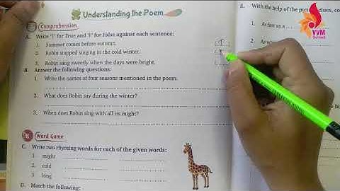 2021-22 CLASS-4 SUBJECT - ENGLISH READER CHAP-1 ROBIN PART - 1