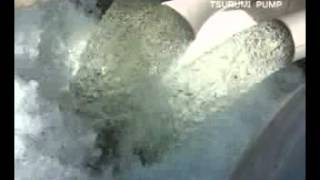 ツルミ水中ノンクロッグポンプ（500㎜）吐出し状況_Tsurumi Pump