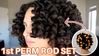 THIS WAS SO HARD LOL | Trying a Perm Rod Set For The First Time! | Type 4 Hair