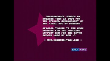 20 Years Atari STE Megademo by Paradox, four demo screens (Real Hardware)