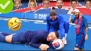 Neymar Vs Mbappe Vs Messi No look Challenge #football