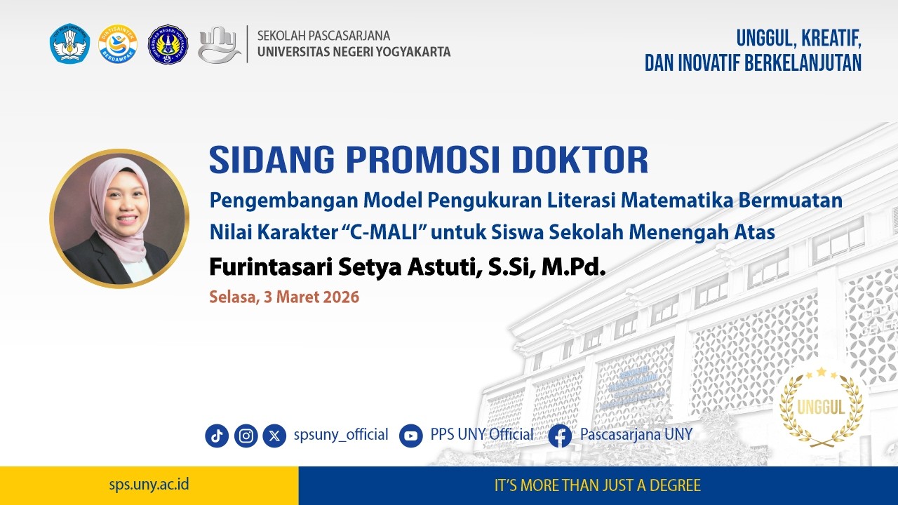Ujian Promosi Doktor Furintasari Satya Astuti (Program Studi S3 PEP Sekolah Pascasarjana UNY)
