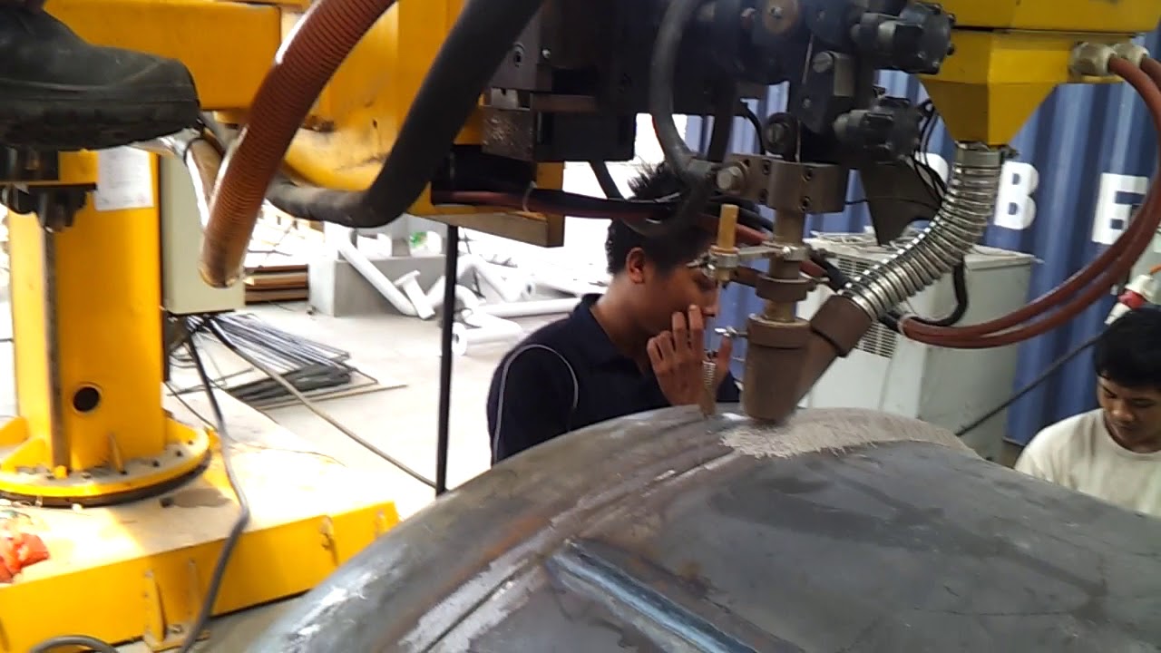Tank submerged arc welding automatic circle seam YouTube