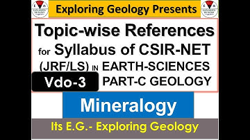 Topicwise references for Part C Mineralogy in the Syllabus of CSIR-NET JRF/LS Earth Sciences|Geology